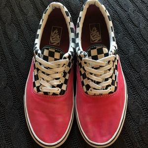 Vans era red Checkerboard